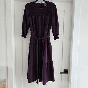 Gabby Skye Plum Purple Midi Dress - Size 12